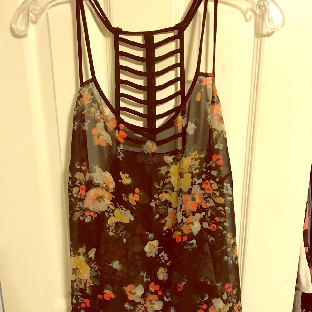 Sheer tank top blouse